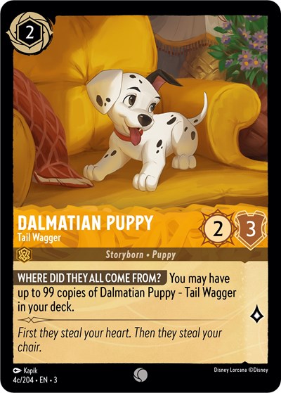 Lorcana - Into The Inklands - 04c/204 Dalmatian Puppy - Tail Wagger (4c/204) Common