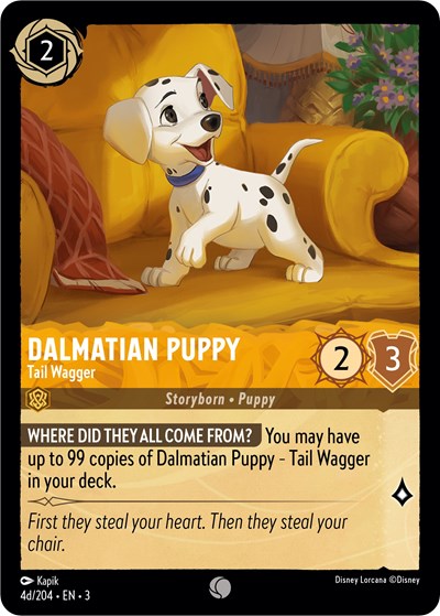 Lorcana - Into The Inklands - 04d/204 Dalmatian Puppy - Tail Wagger (4d/204) Common