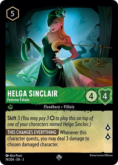 Lorcana - Into The Inklands - 074/204 Helga Sinclair - Femme Fatale Super Rare