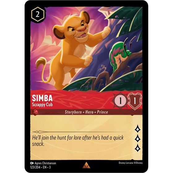 Lorcana - Into The Inklands - 123/204 Simba - Scrappy Cub Rare