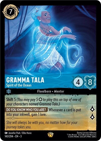 Lorcana - Into The Inklands - 143/204 Gramma Tala - Spirit of the Ocean Legendary