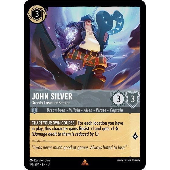 Lorcana - Into The Inklands - 176/204 John Silver - Greedy Treasure Seeker Rare