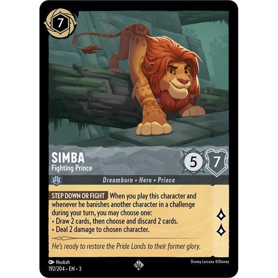 Lorcana - Into The Inklands - 192/204 Simba - Fighting Prince Super Rare