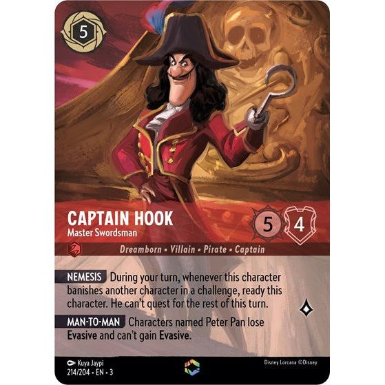 Lorcana - Into The Inklands - 214/204 Captain Hook - Master Swordsman (Enchanted) Enchanted