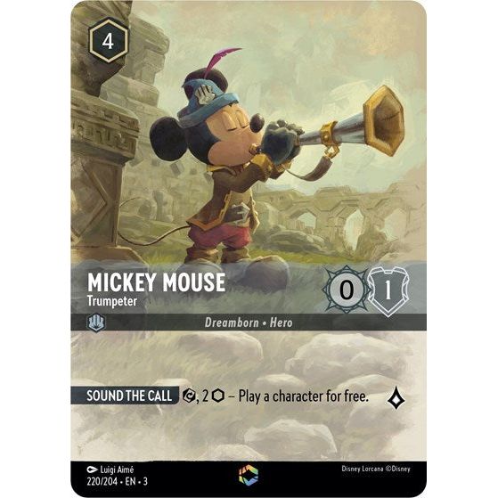 Lorcana - Into The Inklands - 220/204 Mickey Mouse - Trumpeter (Enchanted) Enchanted