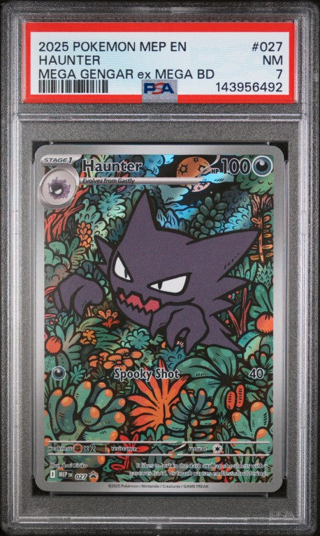 2025 Pokemon Mep En-Me Black Star Promo #027 Haunter Mega Gengar Ex Mega Bd PSA 7