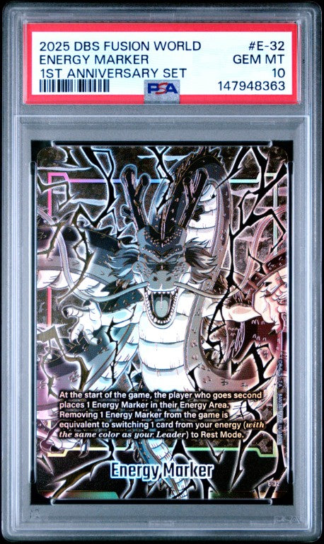 2025 Dragon Ball Super Card Game Fusion World 1st Anniversary Set #E-32 Energy Marker PSA 10