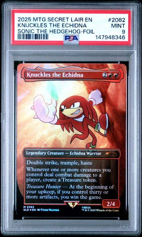 2025 Magic The Gathering Secret Lair Drop #2082 Knuckles The Echidna Sonic The Hedgehog-Foil PSA 9