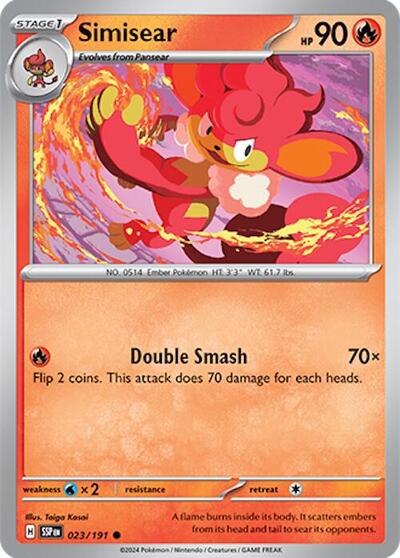 Scarlet & Violet Surging Sparks - 023/191 Simisear Common