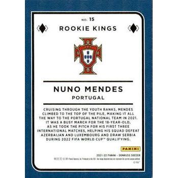 2021-22 Donruss #15 Nuno Mendes Rookie Kings Press Proof