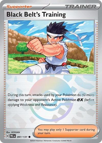 Scarlet & Violet Prismatic Evolutions - 097/131 Black Belt's Training - 097/131 (Poke Ball Pattern) Common