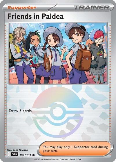 Scarlet & Violet Prismatic Evolutions - 109/131 Friends in Paldea - 109/131 (Poke Ball Pattern) Common