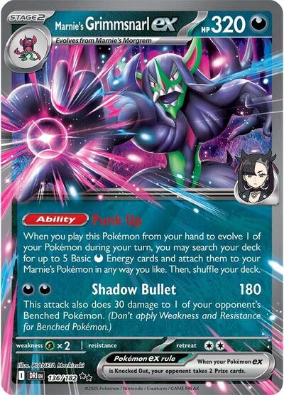 Scarlet & Violet Destined Rivals - 136/182 Marnie's Grimmsnarl ex Double Rare