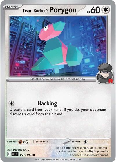 Scarlet & Violet Destined Rivals - 153/182 Team Rocket's Porygon Common