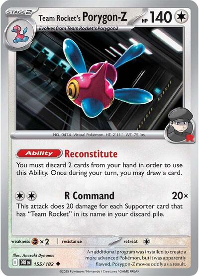 Scarlet & Violet Destined Rivals - 155/182 Team Rocket's Porygon-Z Uncommon