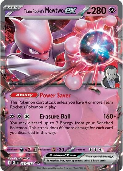 Scarlet & Violet Destined Rivals - 081/182 Team Rocket's Mewtwo ex Double Rare