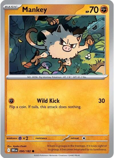 Scarlet & Violet Destined Rivals - 090/182 Mankey Common