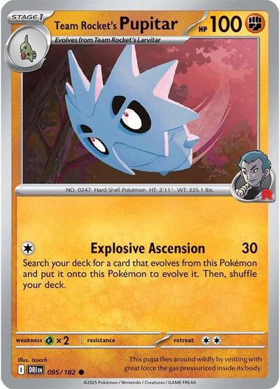 Scarlet & Violet Destined Rivals - 095/182 Team Rocket's Pupitar Common