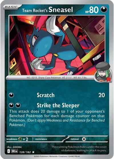 Scarlet & Violet Destined Rivals - 128/182 Team Rocket's Sneasel Rare