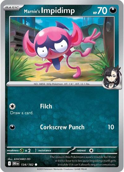 Scarlet & Violet Destined Rivals - 134/182 Marnie's Impidimp Common