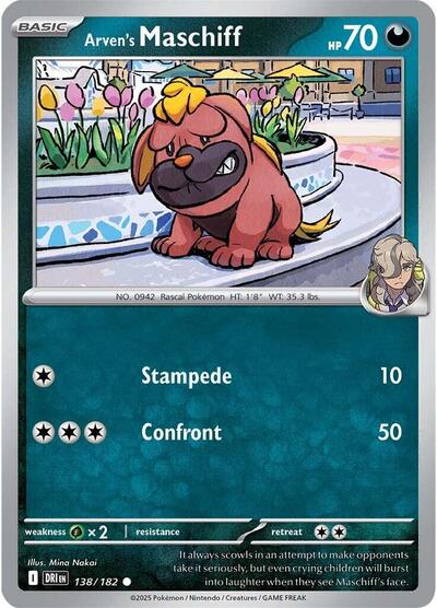 Scarlet & Violet Destined Rivals - 138/182 Arven's Maschiff Common
