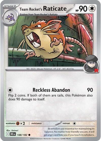 Scarlet & Violet Destined Rivals - 148/182 Team Rocket's Raticate Common