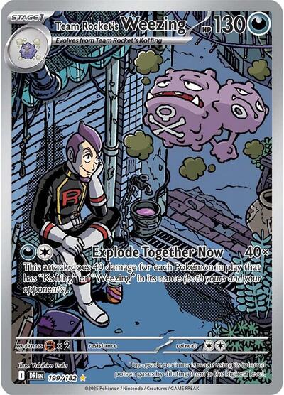 Scarlet & Violet Destined Rivals - 199/182 Team Rocket's Weezing Illustration Rare