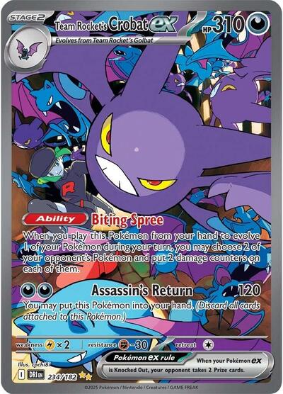 Scarlet & Violet Destined Rivals - 234/182 Team Rocket's Crobat ex Special Illustration Rare