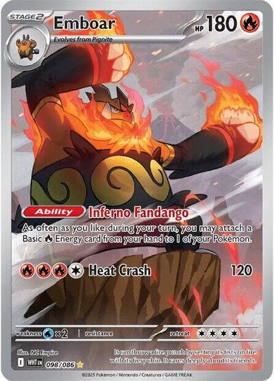 Scarlet & Violet White Flare - 098/086 Emboar Illustration Rare