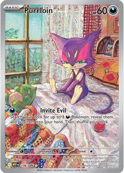 Scarlet & Violet White Flare - 136/086 Purrloin Illustration Rare