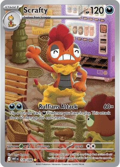 Scarlet & Violet White Flare - 139/086 Scrafty Illustration Rare