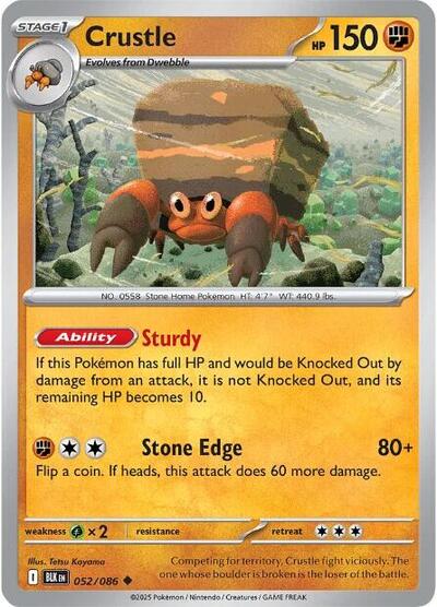Scarlet & Violet Black Bolt - 052/086 Crustle Uncommon