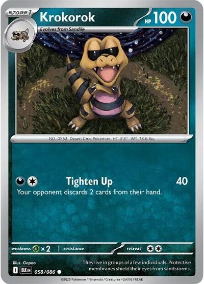 Scarlet & Violet Black Bolt - 058/086 Krokorok Common