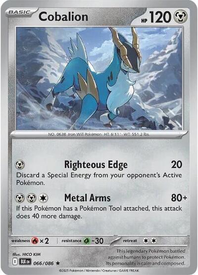 Scarlet & Violet Black Bolt - 066/086 Cobalion Rare