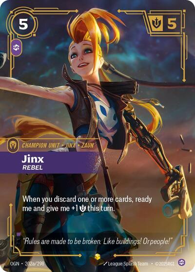 Riftbound - Origins - 202a/298 Jinx - Rebel (Alternate Art) Showcase