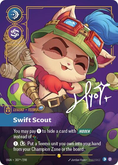 Riftbound - Origins - 307*/298 Teemo - Swift Scout (Signature) Showcase