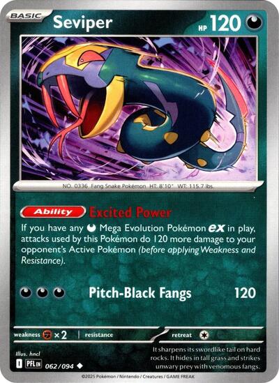 Mega Evolution Phantasmal Flames - 062/094 Seviper Uncommon