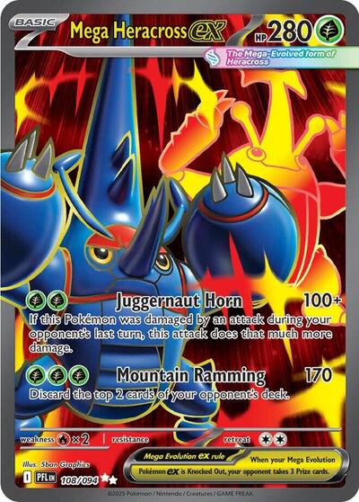 Mega Evolution Phantasmal Flames - 108/094 Mega Heracross ex Ultra Rare