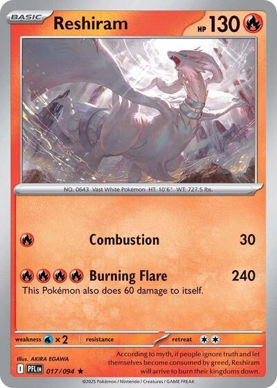 Mega Evolution Phantasmal Flames - 017/094 Reshiram Rare