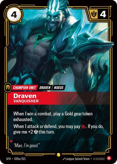 Riftbound Spiritforged - 020a/221 Draven - Vanquisher (Alternate Art) Showcase