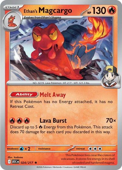 Mega Evolution Ascended Heroes - 024/217 Ethan's Magcargo Rare