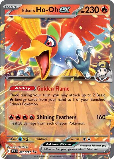 Mega Evolution Ascended Heroes - 026/217 Ethan's Ho-Oh ex Double Rare