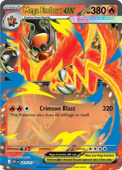 Mega Evolution Ascended Heroes - 031/217 Mega Emboar ex Double Rare