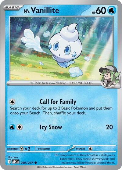 Mega Evolution Ascended Heroes - 049/217 N's Vanillite Common