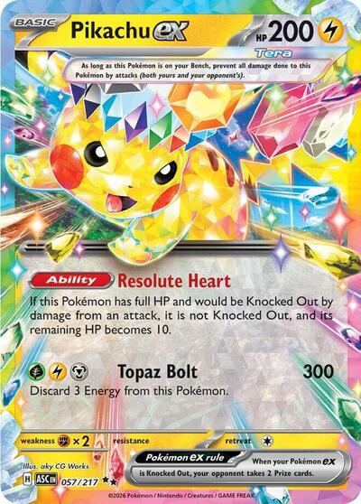 Mega Evolution Ascended Heroes - 057/217 Pikachu ex Double Rare