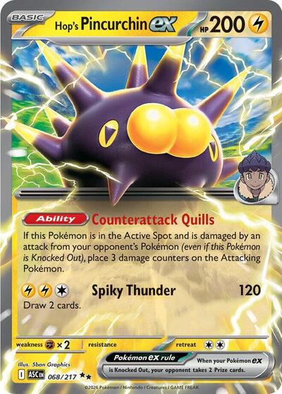 Mega Evolution Ascended Heroes - 068/217 Hop's Pincurchin ex Double Rare
