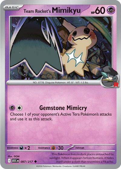 Mega Evolution Ascended Heroes - 097/217 Team Rocket's Mimikyu Uncommon