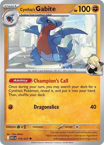 Mega Evolution Ascended Heroes - 110/217 Cynthia's Gabite Uncommon