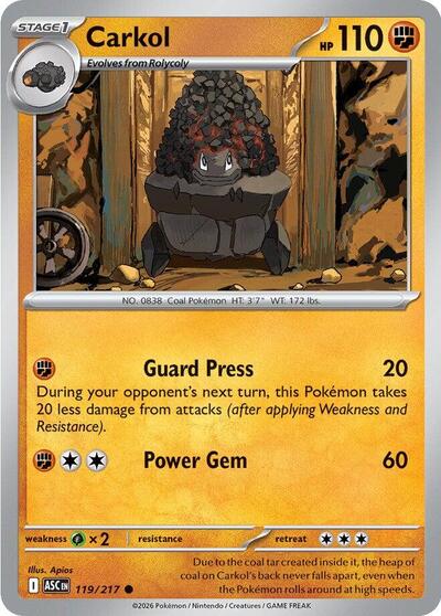 Mega Evolution Ascended Heroes - 119/217 Carkol Common