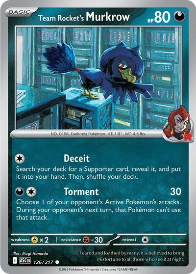 Mega Evolution Ascended Heroes - 126/217 Team Rocket's Murkrow Common